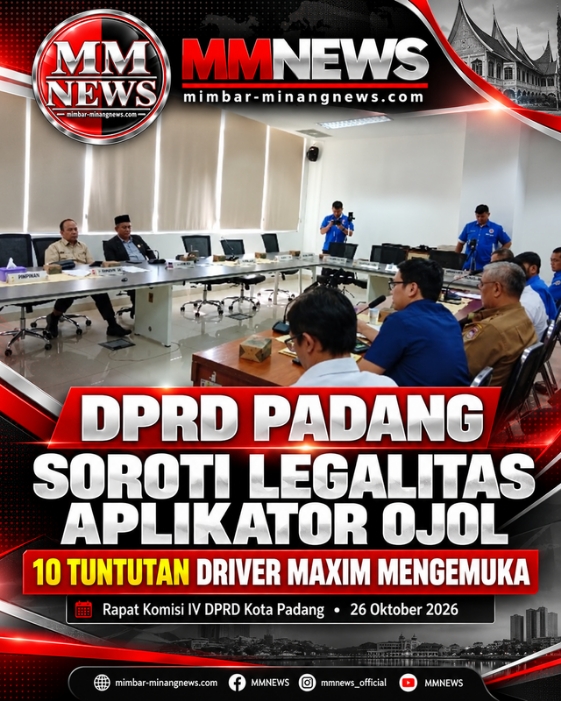 DPRD PADANG BONGKAR PERSOALAN IZIN APLIKATOR OJOL, 10 TUNTUTAN DRIVER MAXIM JADI SOROTAN